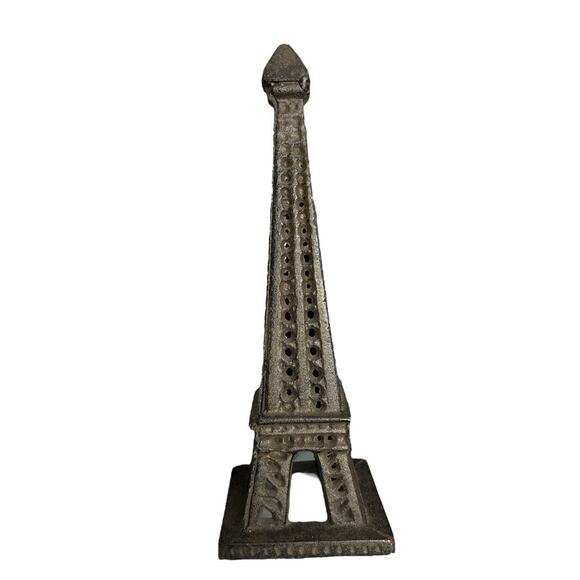 Vintage Cast Iron Eiffel Tower Tabletop Standing Figure - Picture 4 of 10